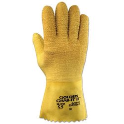 Ansell Golden Grab-It® Gloves, Size 10, Gray/Yellow, Fully Coated