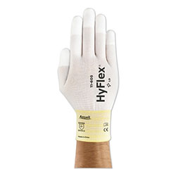Ansell HyFlex® 11-605 Fingertip-Coated Gloves, Size 6, White