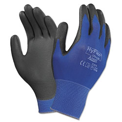 Ansell Hyflex® 11-618 Polyurethane Palm Coated Gloves, Size 10, Black/Dark Blue