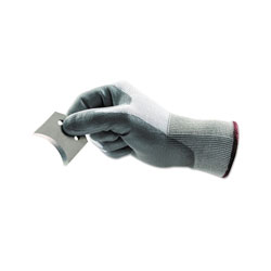 Ansell HyFlex® 11-644 Polyurethane Palm Coated Gloves, Size 10, Gray/White and Gray