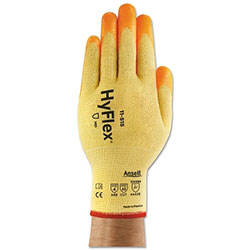 Ansell Hyflex Gloves, Nitrile Coated, Size 10, Orange