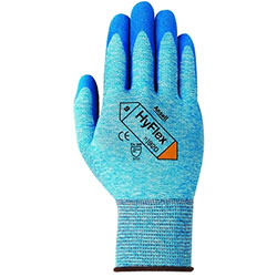 Ansell Hyflex Oil Repellent Gloves, 9, Blue