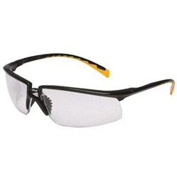 AO Safety Privo Safety Eyewear, Clear Lens, Polycarbonate, Anti-Fog, Black Frame