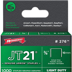 Arrow Fastener JT21 Type Staples, 3/8 in