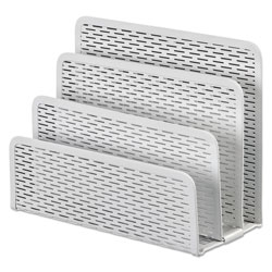 Artistic Office Products Urban Collection Punched Metal Letter Sorter, 3 Sections, DL to A6 Size Files, 6.5 in x 3.25 in x 5.5 in, White