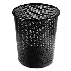 Artistic Office Products Urban Collection Punched Metal Wastebin, 20.24 oz, 9 in Diameter, Steel, Black Satin
