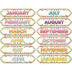 Ashley Magnetic Confetti Months Timesavers - Die-cut, Write on/Wipe off - 1 / Each - Multicolor