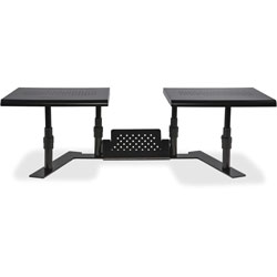 Allsop Dual Monitor Stand, Steel, 32 inWx14 inDx6-1/10 in-8-2/5 in, Black
