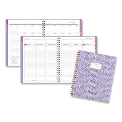 At-A-Glance Badge Geo Weekly/Monthly Planner, Geometric Artwork, 11 x 9.25, Purple/White/Gold Cover, 13-Month (Jan to Jan): 2024 to 2025