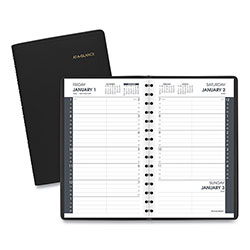 At-A-Glance Daily Appointment Book with 15-Minute Appointments, One Day/Page: Mon to Sun, 8 x 5, Black Cover, 12-Month (Jan to Dec): 2024