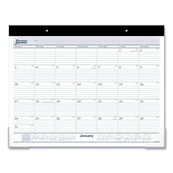 At-A-Glance Desk Pad, 21.75 x 17, White Sheets, Black Binding, Clear Corners, 12-Month (Jan to Dec): 2024