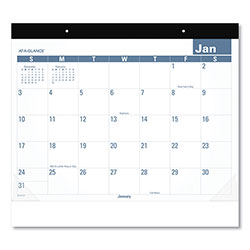 At-A-Glance Easy-to-Read Monthly Desk Pad, 22 x 17, White/Blue Sheets, Black Binding, Clear Corners, 12-Month (Jan to Dec): 2024