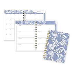 At-A-Glance Elena Weekly/Monthly Planner, Palm Leaves Artwork, 8.5 x 6.38, Blue/White Cover, 12-Month (Jan to Dec): 2024
