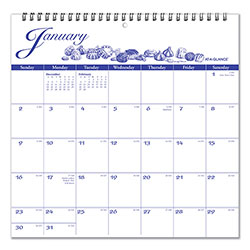 At-A-Glance Illustrator’s Edition Wall Calendar, Victorian Illustrations Artwork, 12 x 12, White/Blue Sheets, 12-Month (Jan to Dec): 2024