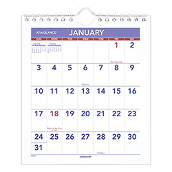 At-A-Glance Mini Monthly Wall Calendar with Fold-Out Easel, 7 x 8, White Sheets, 12-Month (Jan to Dec): 2024