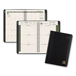At-A-Glance Recycled Weekly Block Format Appointment Book, 8.5 x 5.5, Black Cover, 12-Month (Jan to Dec): 2024