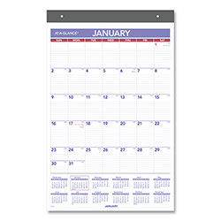 At-A-Glance Repositionable Wall Calendar, 15.5 x 22.75, White/Blue/Red Sheets, 12-Month (Jan to Dec): 2024