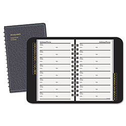 At-A-Glance Telephone/Address Book, 4.78 x 8, Black Simulated Leather, 100 Sheets (AAG8001105)