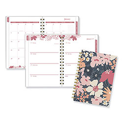 At-A-Glance Thicket Weekly/Monthly Planner, Floral Artwork, 8.5 x 6.38, Gray/Rose/Peach Cover, 12-Month (Jan to Dec): 2024
