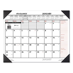 At-A-Glance Two-Color Monthly Desk Pad Calendar, 22 x 17, White Sheets, Black Corners, 12-Month (Jan to Dec): 2024