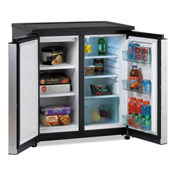 Avanti Products 5.5 CF Side by Side Refrigerator/Freezer, Black/Stainless Steel