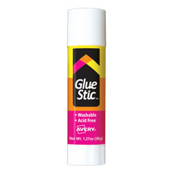 Avery Permanent Glue Stic, 1.27 oz, Applies White, Dries Clear
