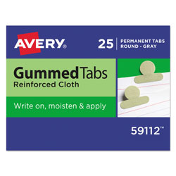 Avery Gummed Reinforced Index Tabs, 1/12-Cut Tabs, Olive Green, 0.5 in Wide, 25/Pack