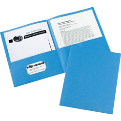 Avery 2-Pocket Folder, Letter-size, 20Sh/Pocket, 125/CT, Light Blue