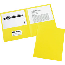 Avery 2-Pocket Folder, Letter-size, 20Sh/Pocket, 125/CT, Yellow