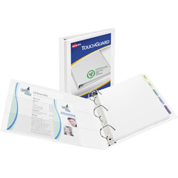 Avery 40% Recycled Antimicrobial D Ring Binder, 1 in Capacity, White