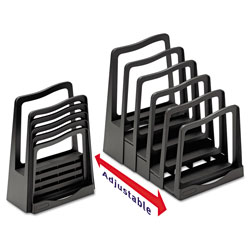 Avery Adjustable File Rack, 5 Sections, Letter Size Files, 8 in x 11.5 in x 10.5 in, Black