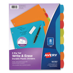 Avery Big Tab Write and Erase Durable Plastic Dividers, 8-Tab, Letter, Assorted, 1 Set