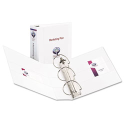 Avery Durable View Binder with DuraHinge and EZD Rings, 3 Rings, 4" Capacity, 11 x 8.5, White (AVE09801)