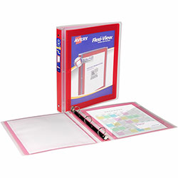 Avery Flexi-View 3 Ring Binder, 1 Inch Round Rings, 1 Red Binder, 1 in Binder Capacity, Letter, 8 1/2 in x 11 in Sheet Size, Red