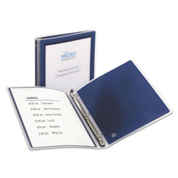 Avery Flexi-View Binder with Round Rings, 3 Rings, 0.5 in Capacity, 11 x 8.5, Navy Blue