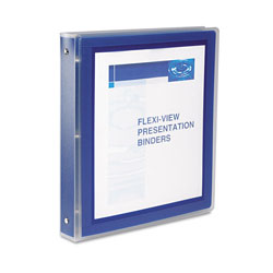 Avery Flexi-View Binder with Round Rings, 3 Rings, 1" Capacity, 11 x 8.5, Navy Blue (AVE17685)