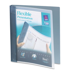 Avery Flexible View Binder with Round Rings, 3 Rings, 1 in Capacity, 11 x 8.5, Gray