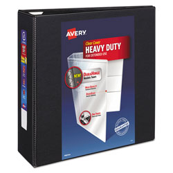 Avery Heavy-Duty View Binder with DuraHinge and Locking One Touch EZD Rings, 3 Rings, 4 in Capacity, 11 x 8.5, Black
