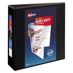 Avery Heavy-Duty View Binder with DuraHinge and Locking One Touch EZD Rings, 3 Rings, 3 in Capacity, 11 x 8.5, Black
