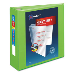 Avery Heavy-Duty View Binder with DuraHinge and Locking One Touch EZD Rings, 3 Rings, 3 in Capacity, 11 x 8.5, Chartreuse