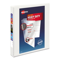 Avery Heavy-Duty View Binder with DuraHinge and One Touch EZD Rings, 3 Rings, 1 in Capacity, 11 x 8.5, White