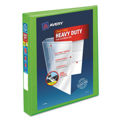 Avery Heavy-Duty View Binder with DuraHinge and One Touch EZD Rings, 3 Rings, 1 in Capacity, 11 x 8.5, Chartreuse