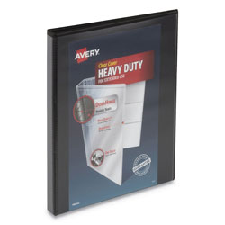 Avery Heavy-Duty View Binder with DuraHinge and One Touch Slant Rings, 3 Rings, 0.5 in Capacity, 11 x 8.5, Black