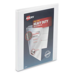 Avery Heavy-Duty View Binder with DuraHinge and One Touch Slant Rings, 3 Rings, 0.5 in Capacity, 11 x 8.5, White