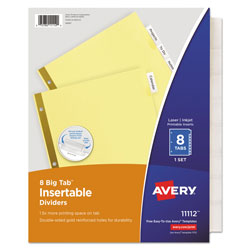 Avery Insertable Big Tab Dividers, 8-Tab, Letter (AVE11112)