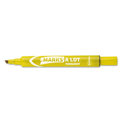 Avery MARKS A LOT Large Desk-Style Permanent Marker, Broad Chisel Tip, Yellow, Dozen