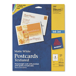 Avery Personal Creations™ Ink Jet Textured Heavyweight Postcards, 4 1/4 inx5 1/2 in, 120 per Pack