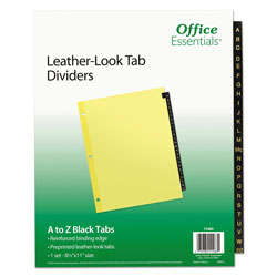 Avery Preprinted Black Leather Tab Dividers, 25-Tab, Letter