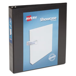 Avery Showcase Economy View Binder with Round Rings, 3 Rings, 1.5 in Capacity, 11 x 8.5, Black