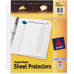 Avery Standard Weight Sheet Protectors, Pack of 10